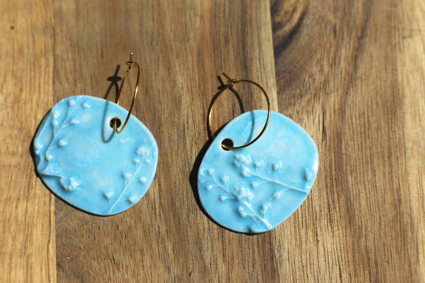 Dusk and Dawn / Porcelain Transformer Hoop Earrings