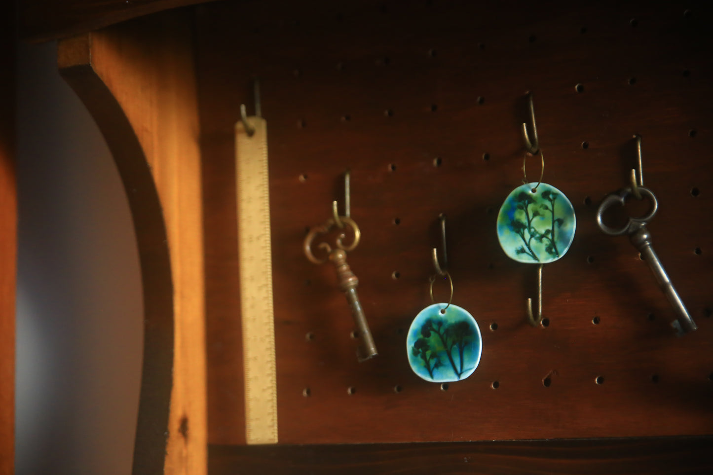Green days / Porcelain Earrings