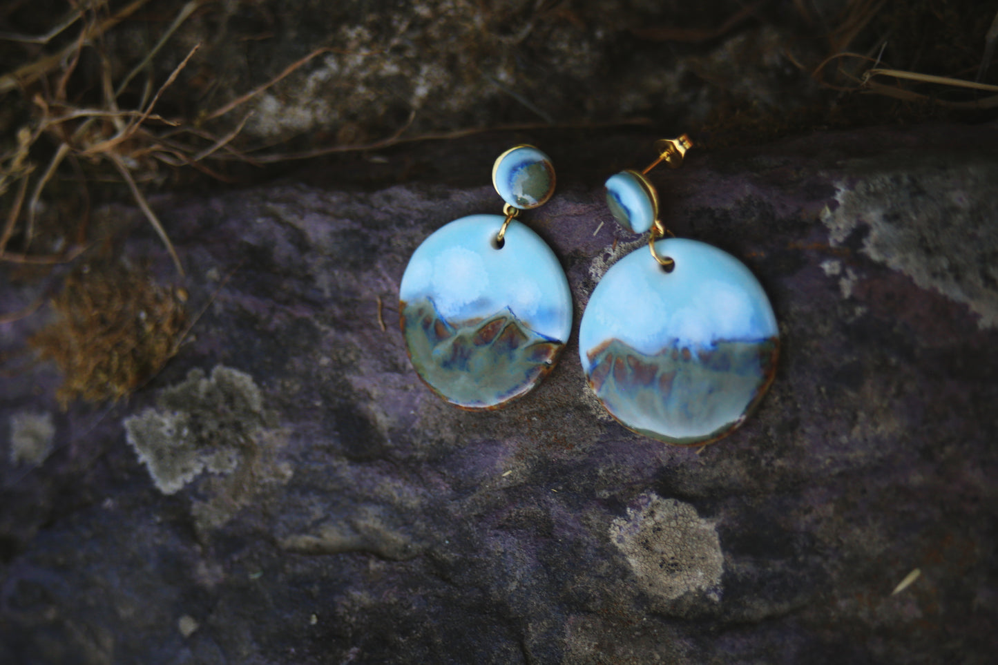 Mountain Mist / Porcelain Earrings