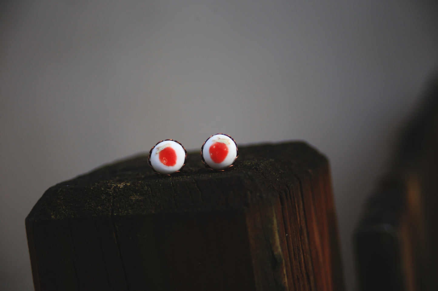 Strawberries / Porcelain stud earrings.