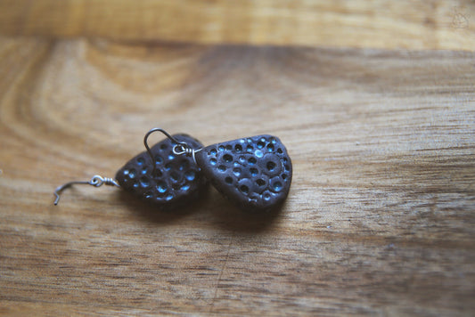 Inner World / Black Ceramic Earrings