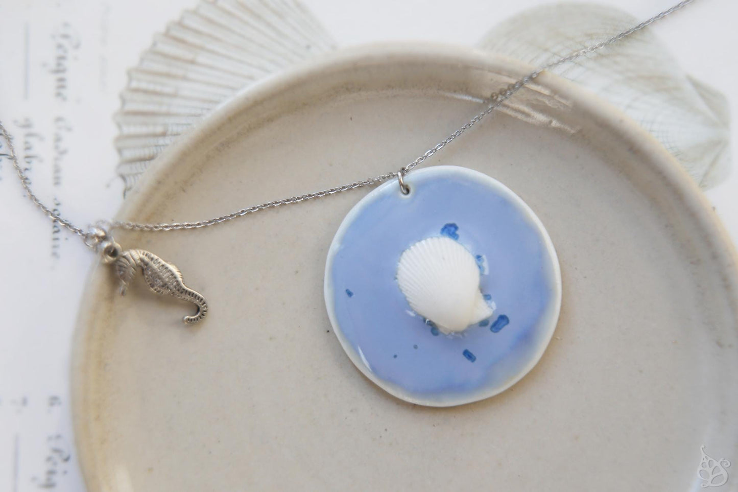 Lilac Sea / Porcelain Pendant
