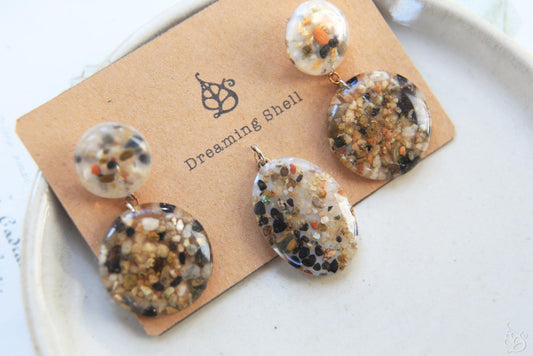 Salou set / Beach sand from Spain - earrings and pendant
