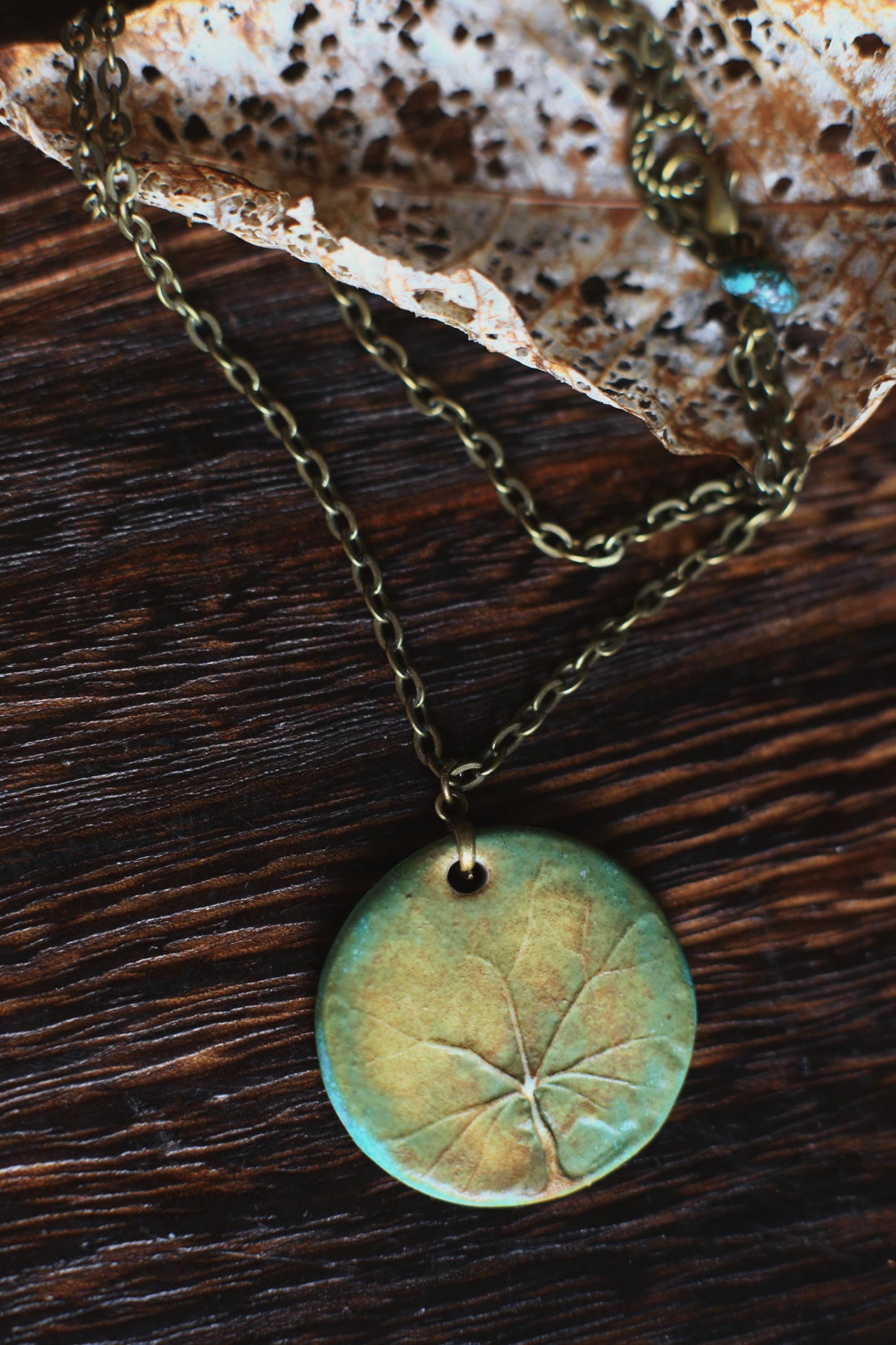 Circled Vine / Porcelain Necklace