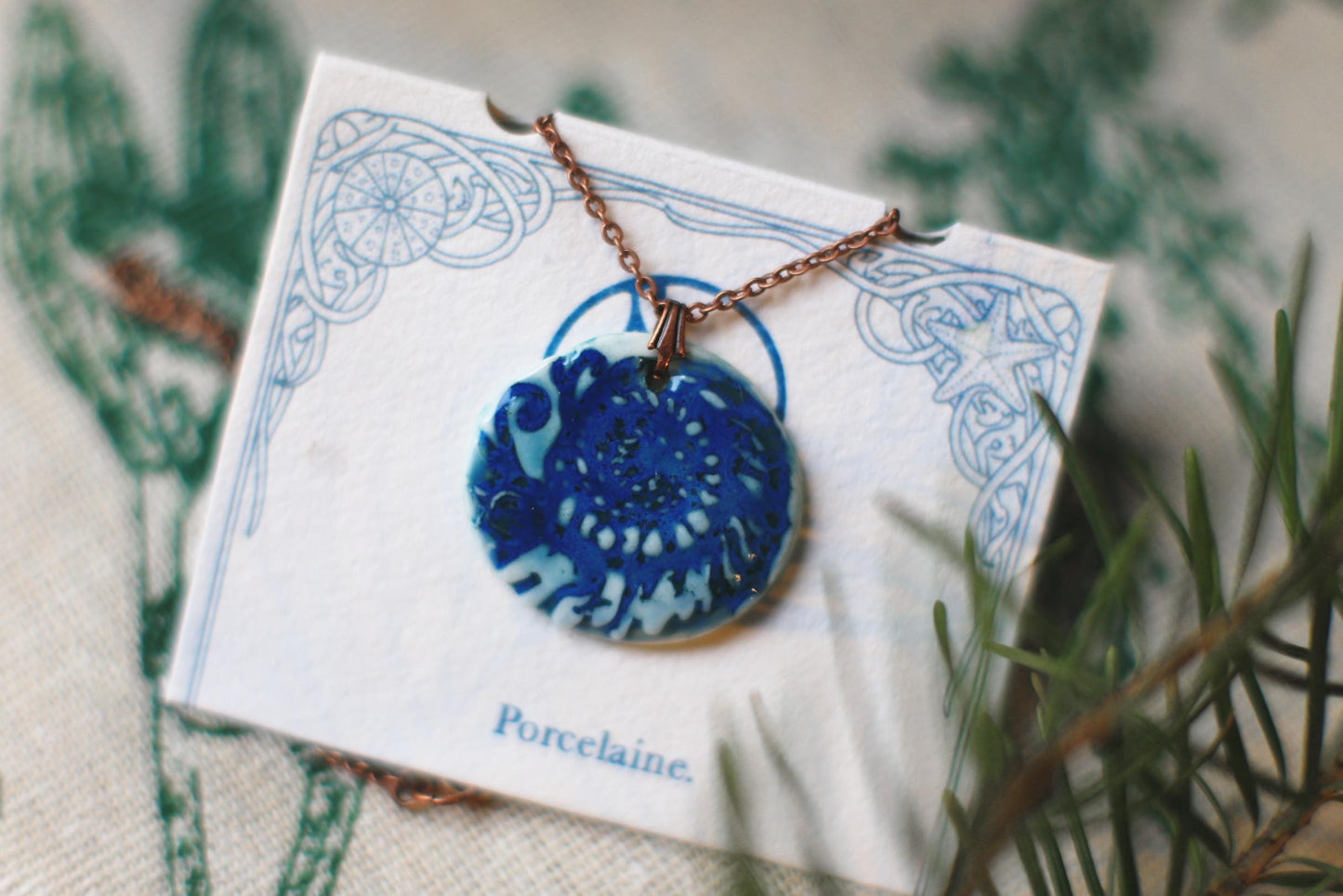 Twirled / Porcelain Pendant