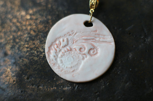 Rose Argonaute / Porcelain Pendant