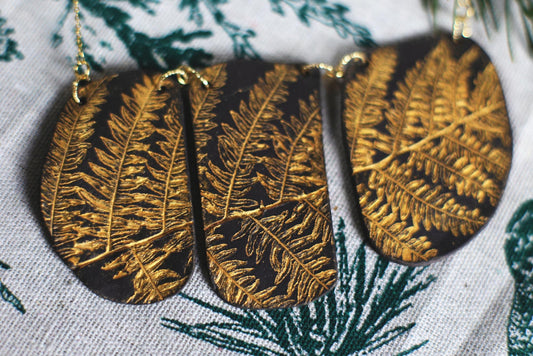 Fern Trilogy / Black Ceramics Necklace