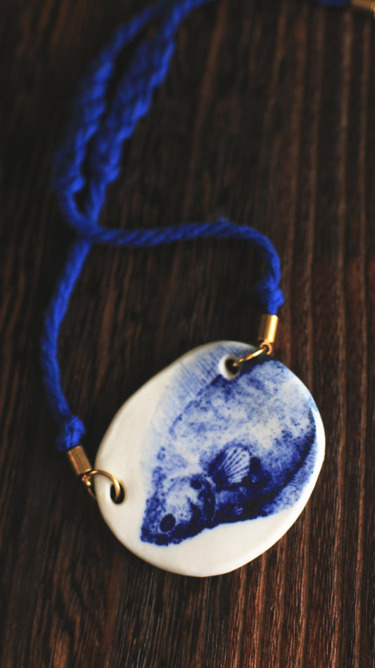 Pleuronectiformes / Illustration Porcelain Necklace