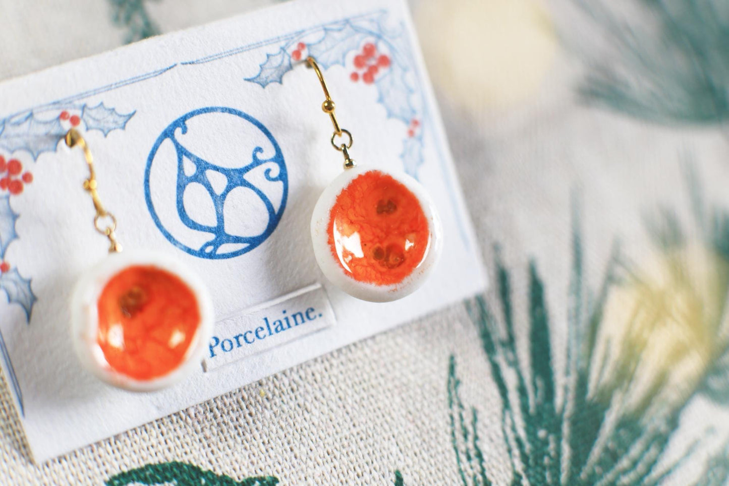 Tangerines / Porcelain Earrings