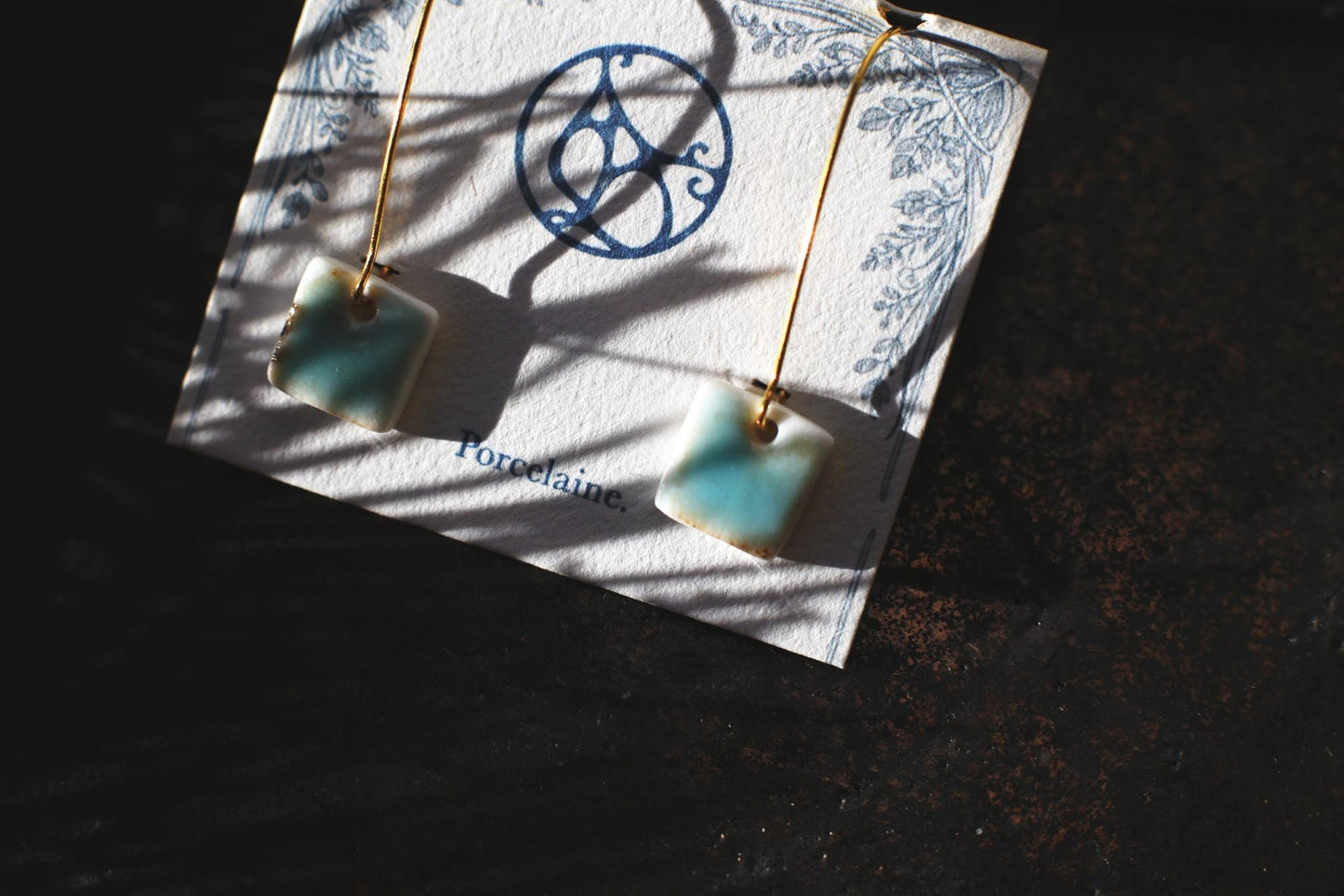 Subtle Green / Porcelain Earrings