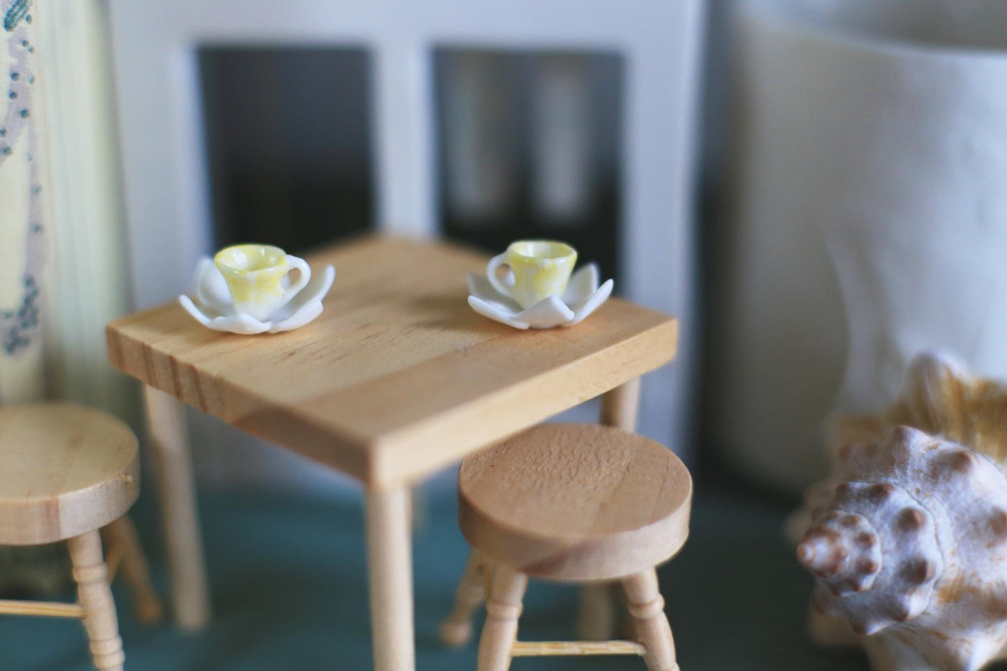 Spring Tea / Miniature Porcelain Cup and Saucer Set