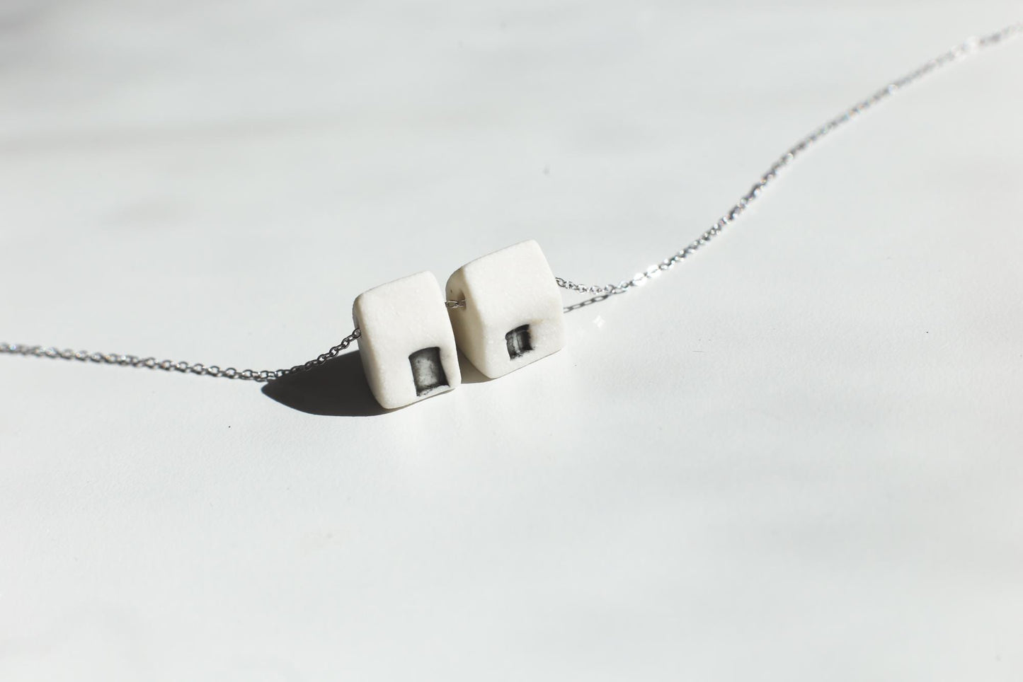 Wish you lived next door / Porcelain Necklace