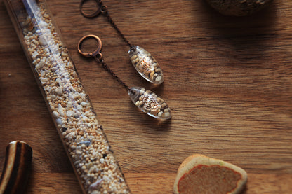 Island Swings / Seashells and Beach Sand Earrings from Indonesia