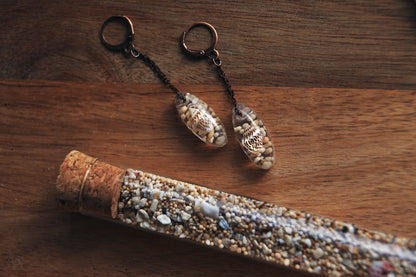 Island Swings / Seashells and Beach Sand Earrings from Indonesia
