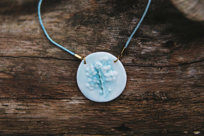 Forget-me-not / Porcelain Pendant