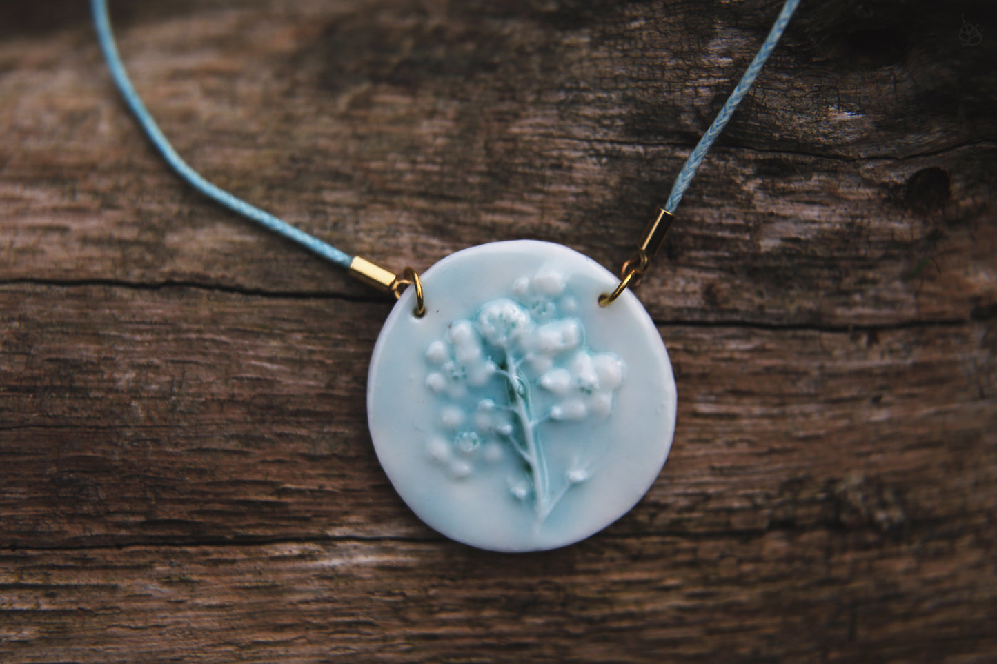 Forget-me-not / Porcelain Pendant