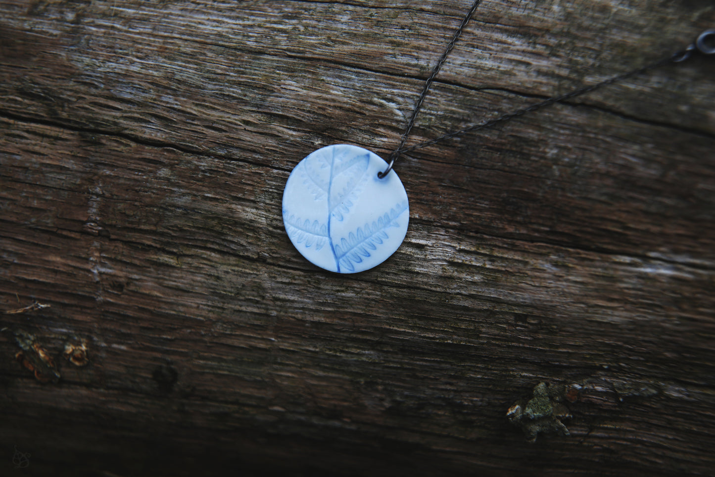 Cleft Ferns / Porcelain Earrings and Necklace
