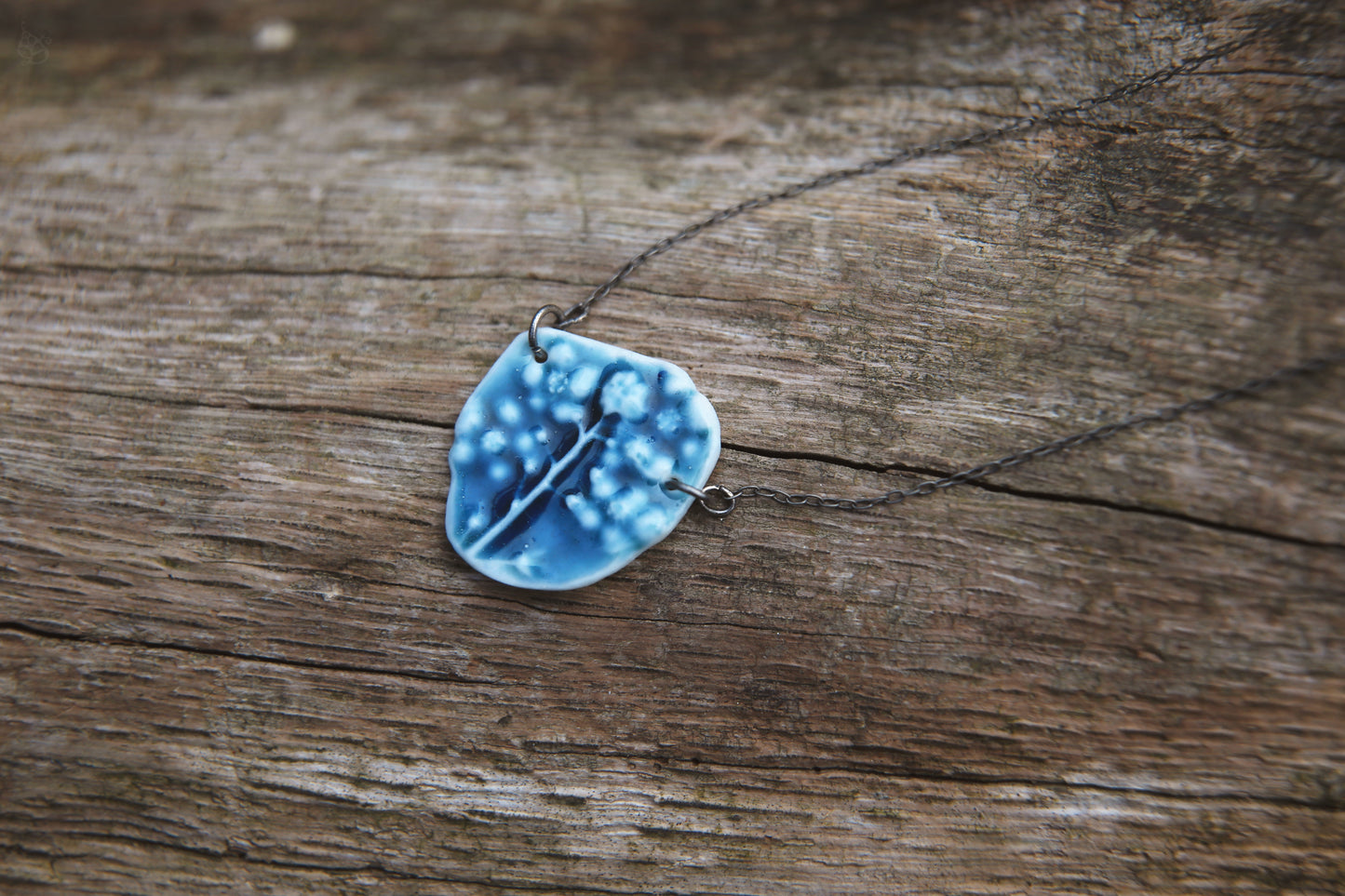 Forget-me-not / Porcelain Pendant