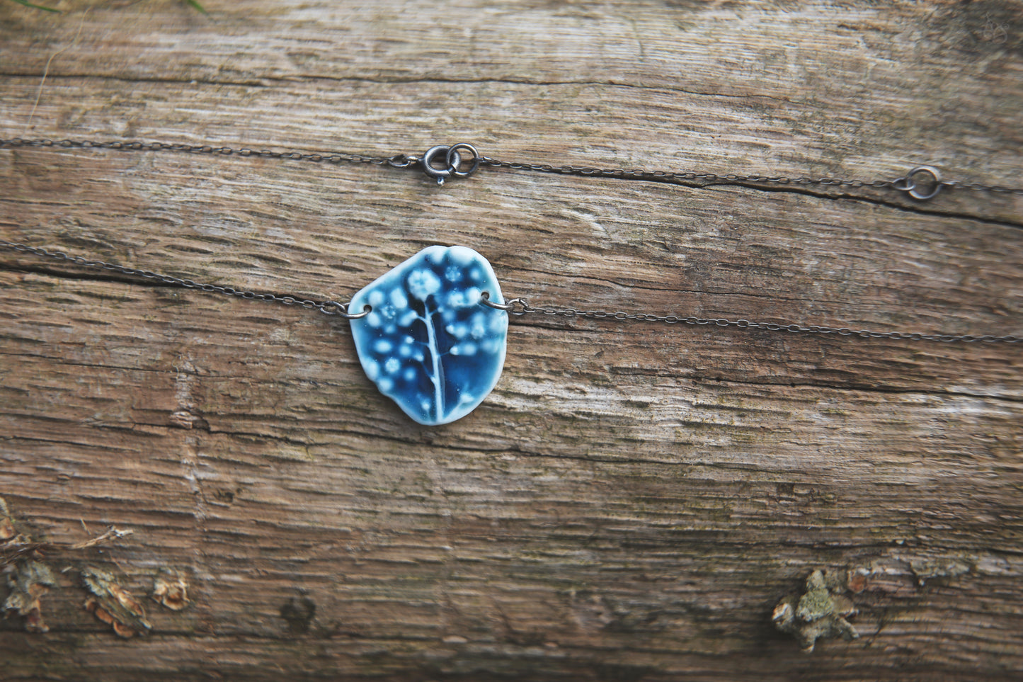 Forget-me-not / Porcelain Pendant