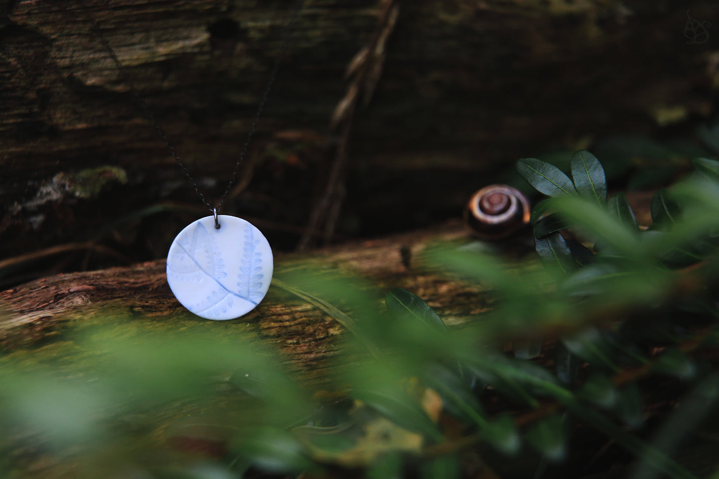Cleft Ferns / Porcelain Earrings and Necklace