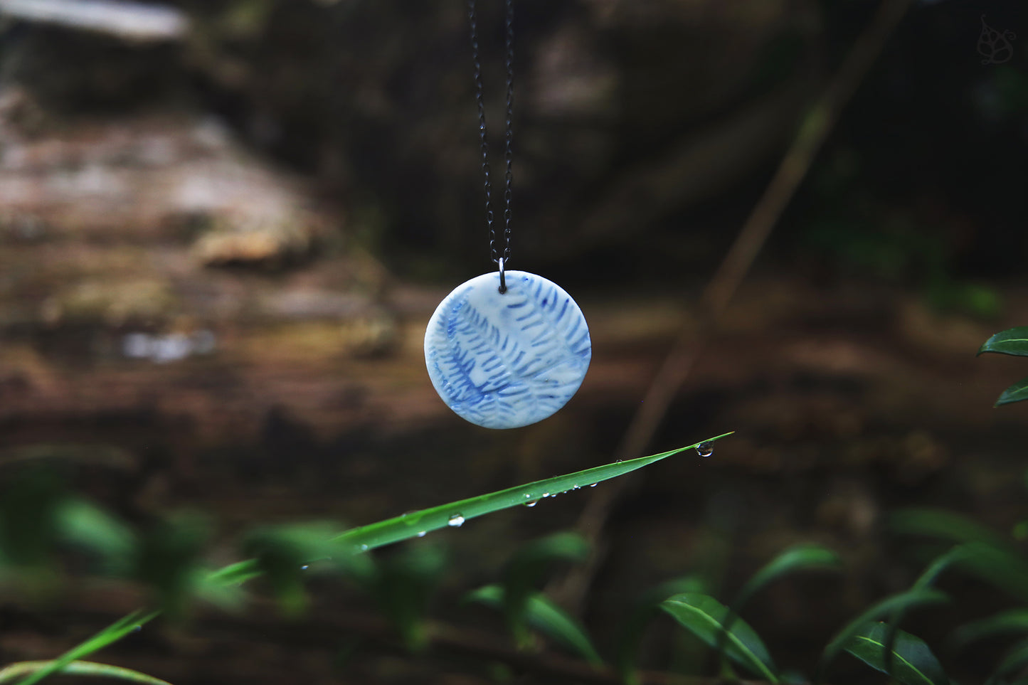 Cleft Ferns / Porcelain Earrings and Necklace