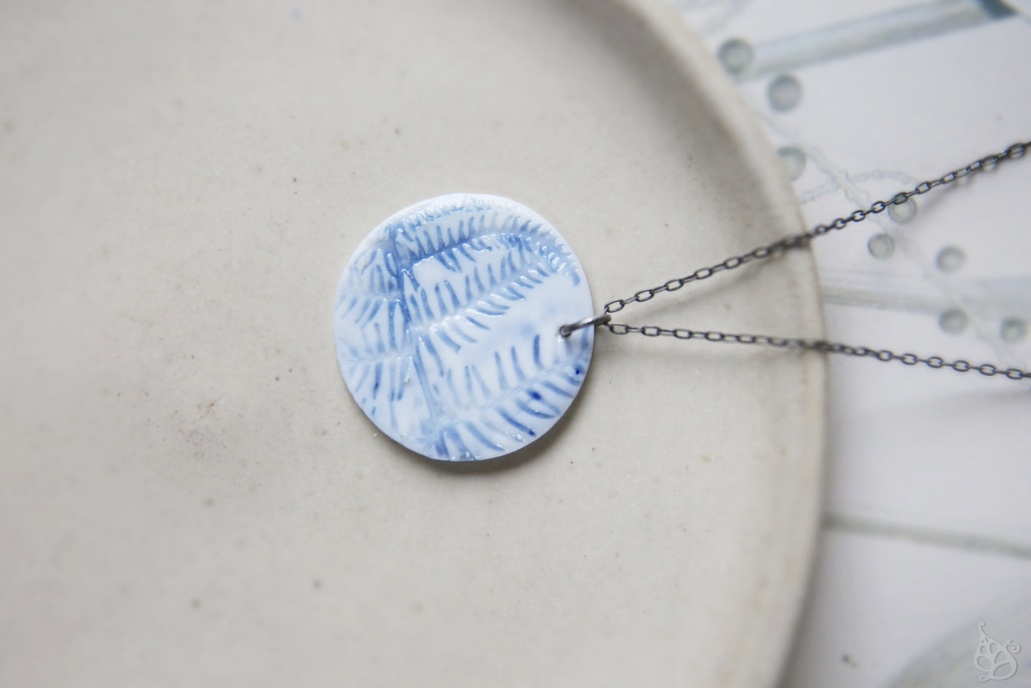 Cleft Ferns / Porcelain Earrings and Necklace