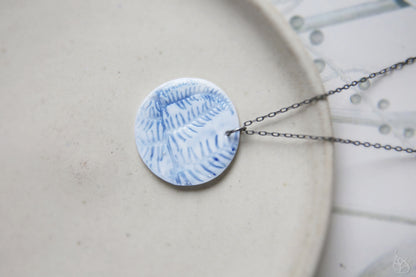 Cleft Ferns / Porcelain Earrings and Necklace