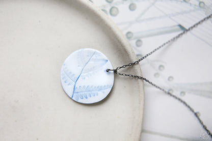 Cleft Ferns / Porcelain Earrings and Necklace