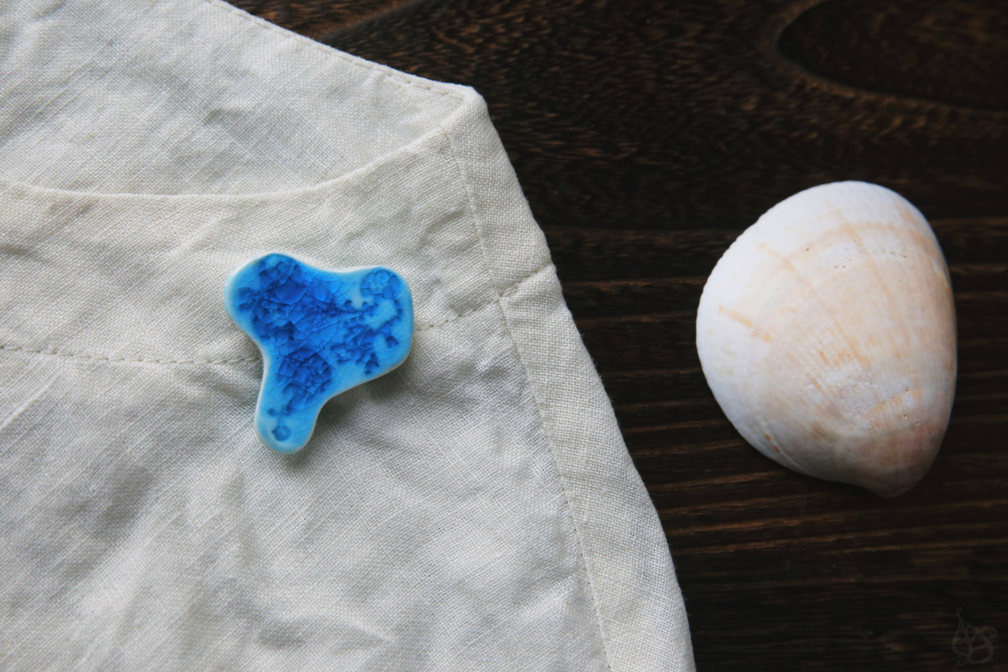 Turquoise Drift / Porcelain Brooches