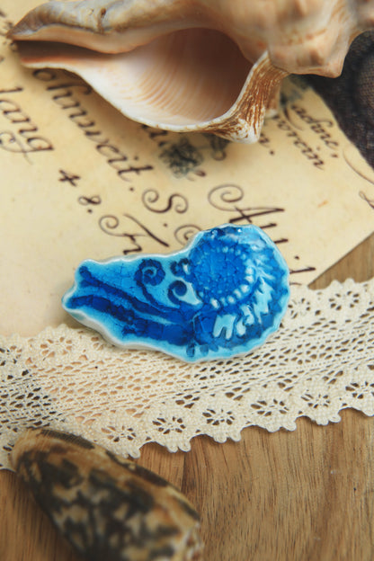 Turquoise Drift / Porcelain Brooches