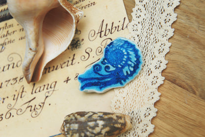 Turquoise Drift / Porcelain Brooches