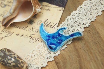 Turquoise Drift / Porcelain Brooches