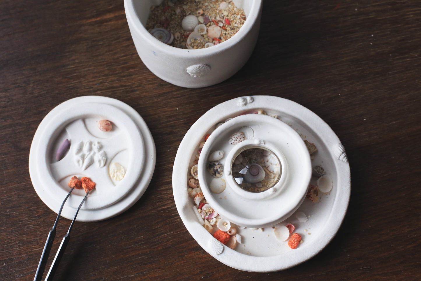 Tri Caché / Miniature Beachcombing set in Porcelain