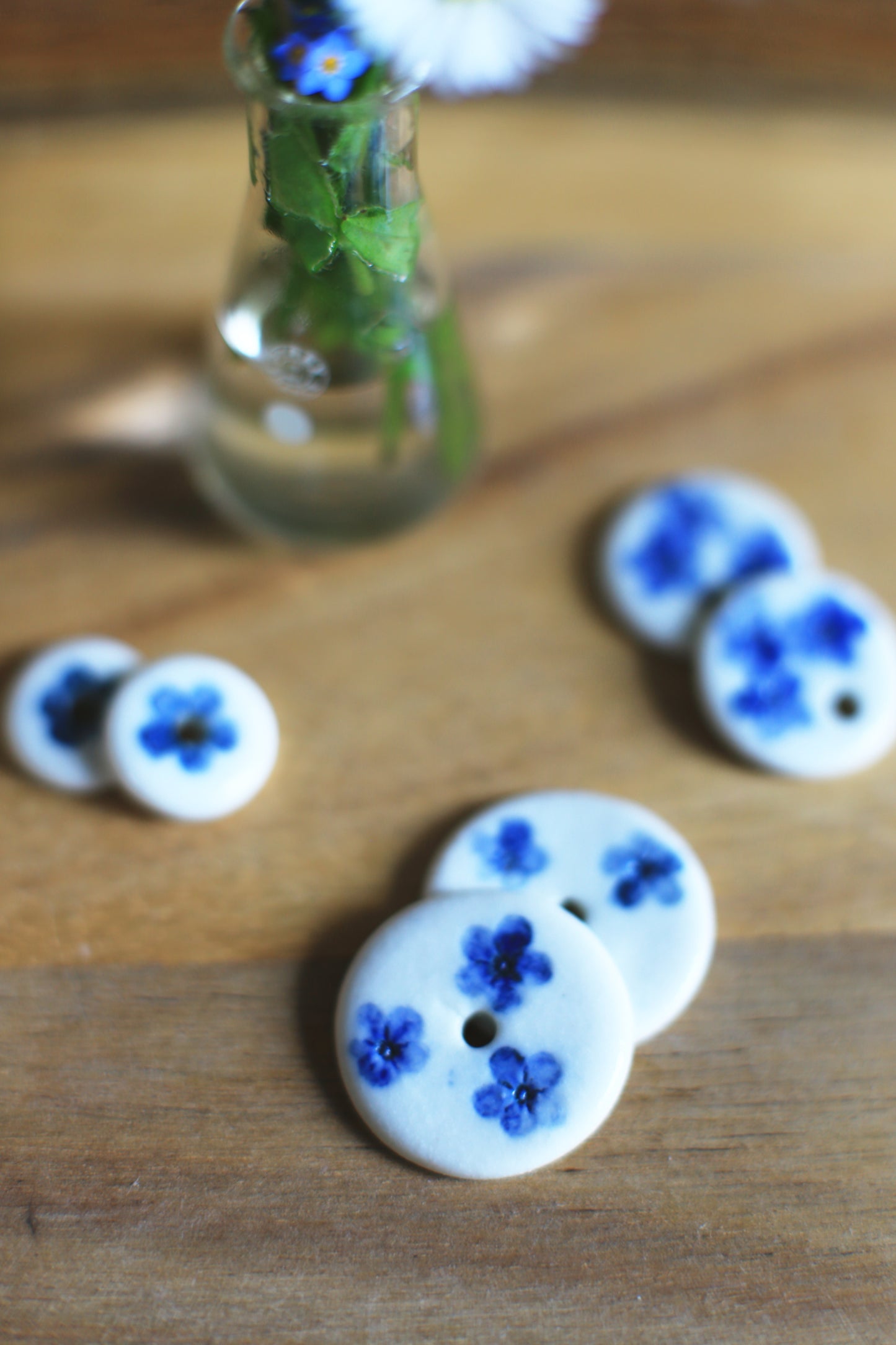 Myosotis Hoops / Porcelain Earrings