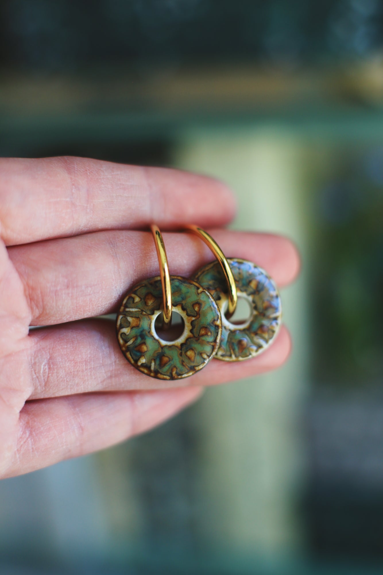 Umber Rhapsody / Porcelain Transformer Earrings
