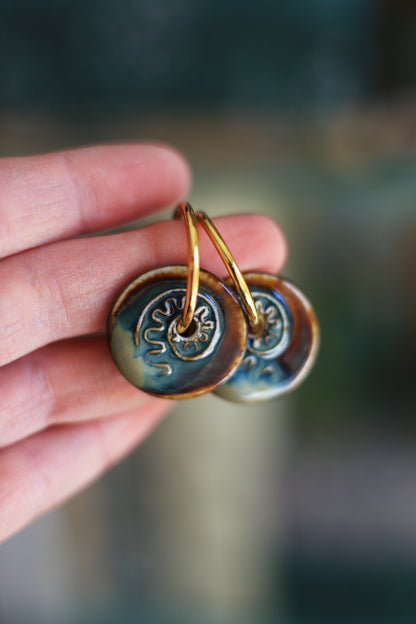 Umber Rhapsody / Porcelain Transformer Earrings