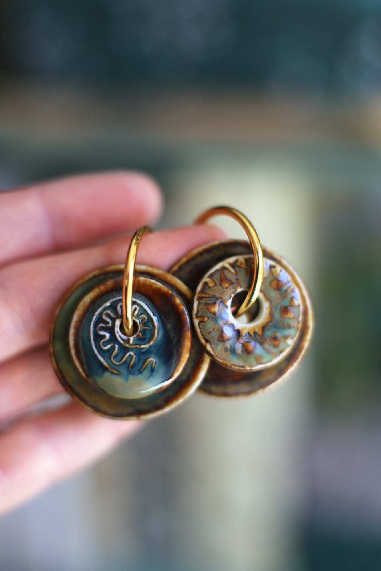 Umber Rhapsody / Porcelain Transformer Earrings