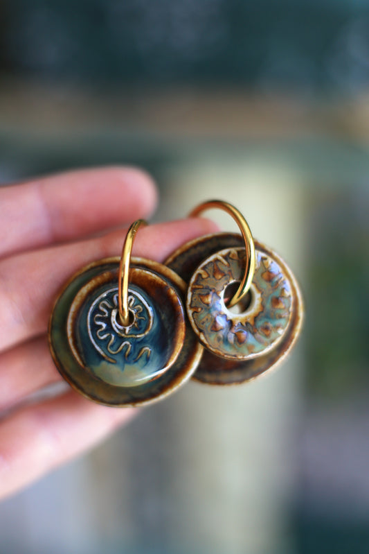 Umber Rhapsody / Porcelain Transformer Earrings