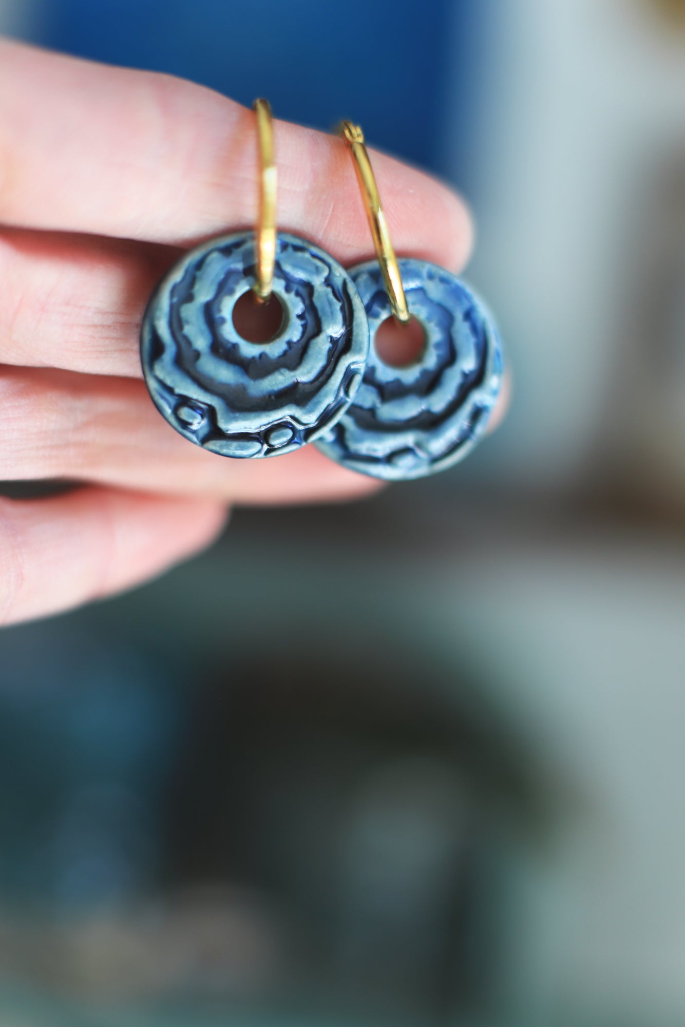 Indigo / Porcelain Transformer Earrings