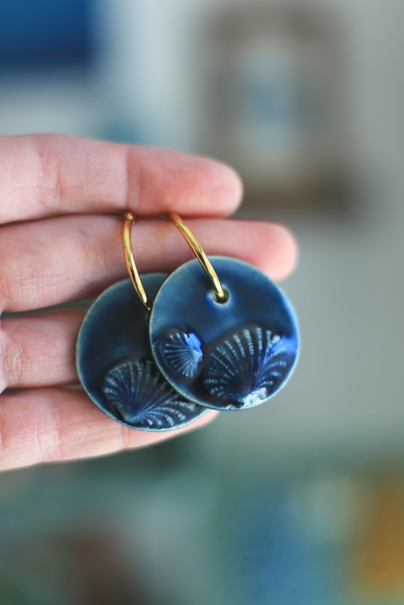 Indigo / Porcelain Transformer Earrings