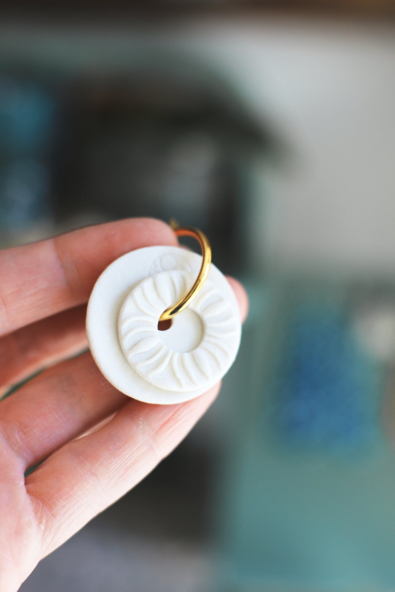 Rosette Symphony / Porcelain Transformer Earrings