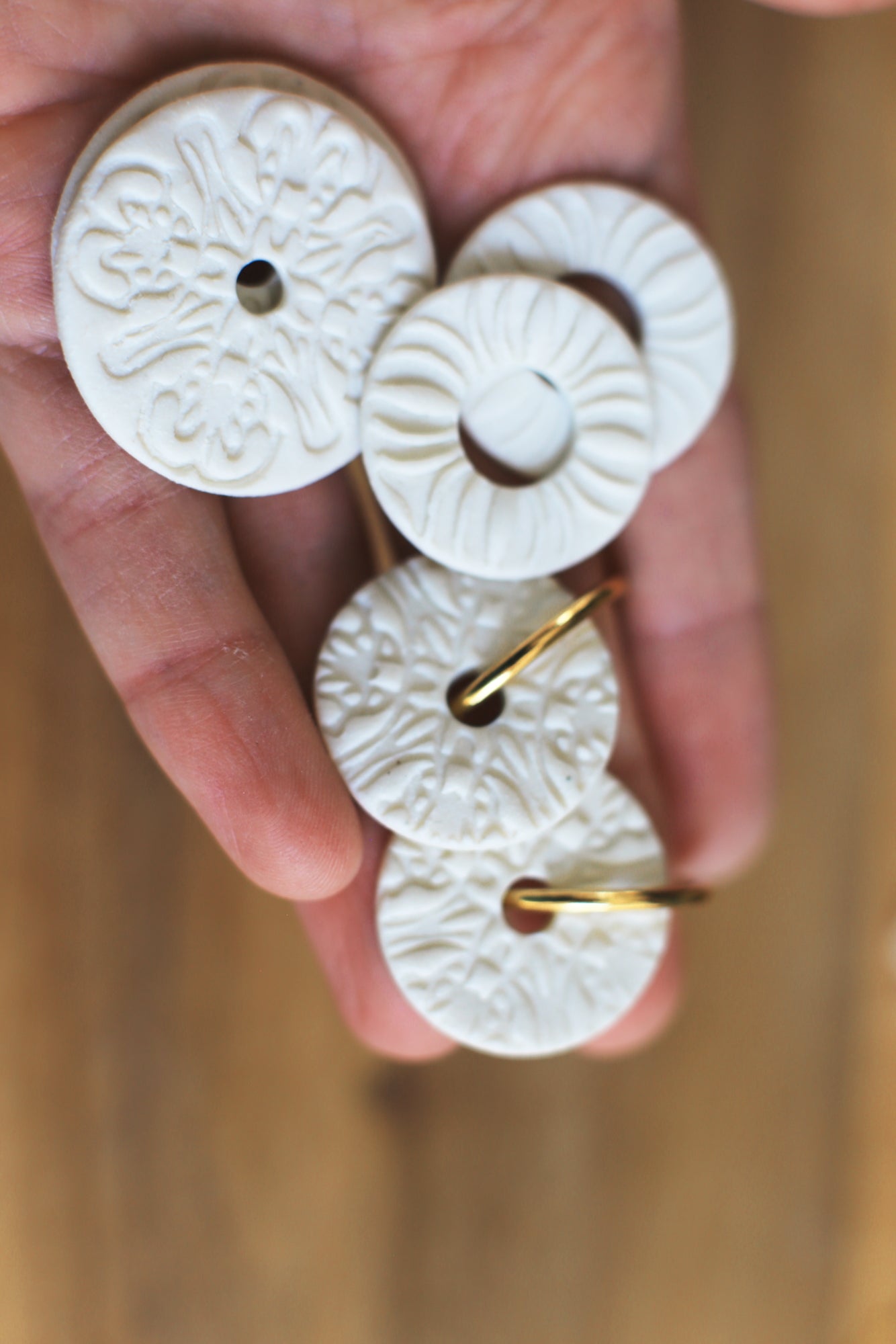Rosette Symphony / Porcelain Transformer Earrings