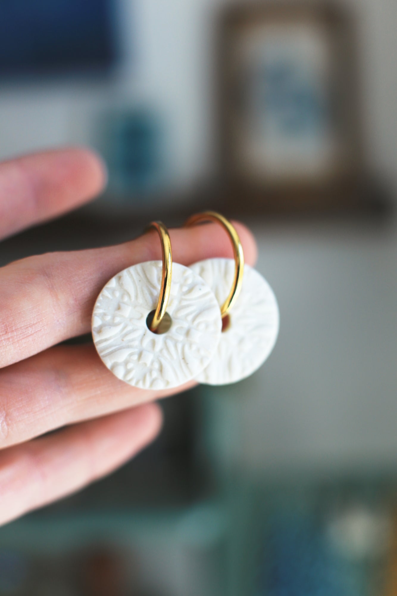 Rosette Symphony / Porcelain Transformer Earrings