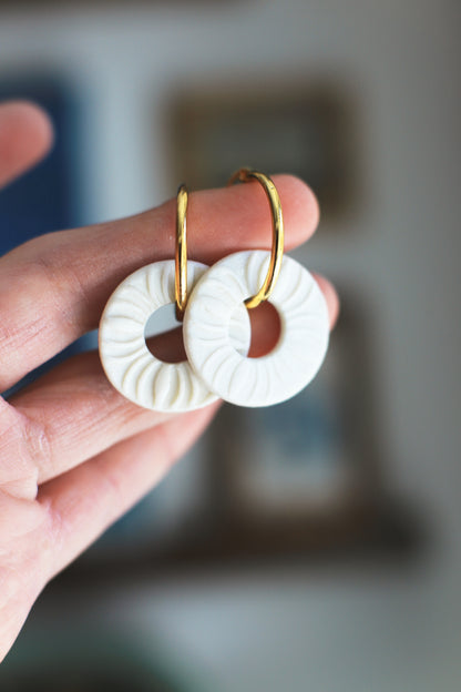 Rosette Symphony / Porcelain Transformer Earrings