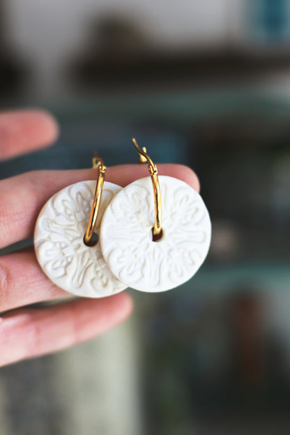 Rosette Symphony / Porcelain Transformer Earrings