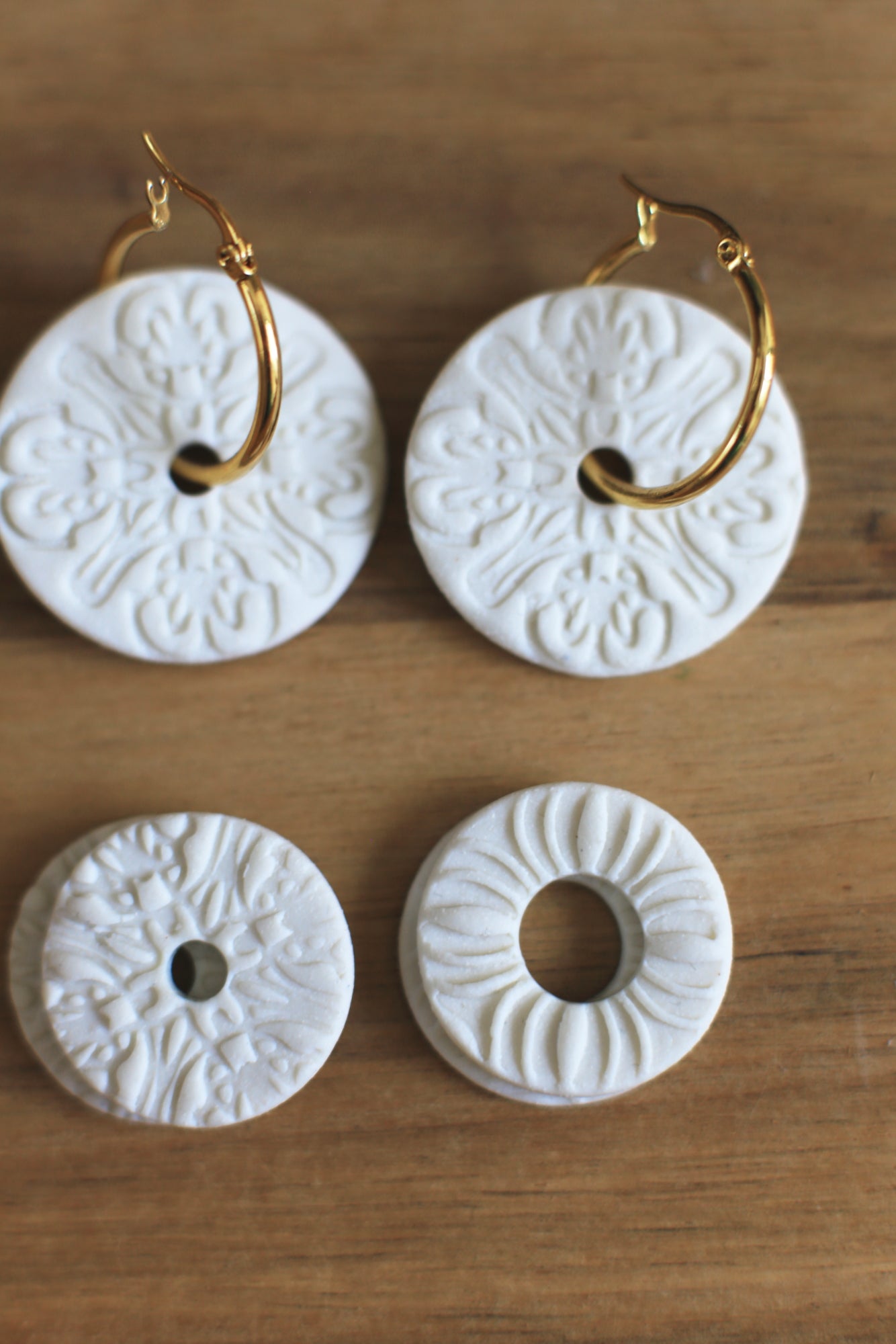 Rosette Symphony / Porcelain Transformer Earrings