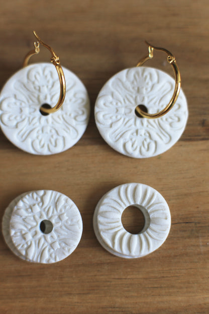 Rosette Symphony / Porcelain Transformer Earrings