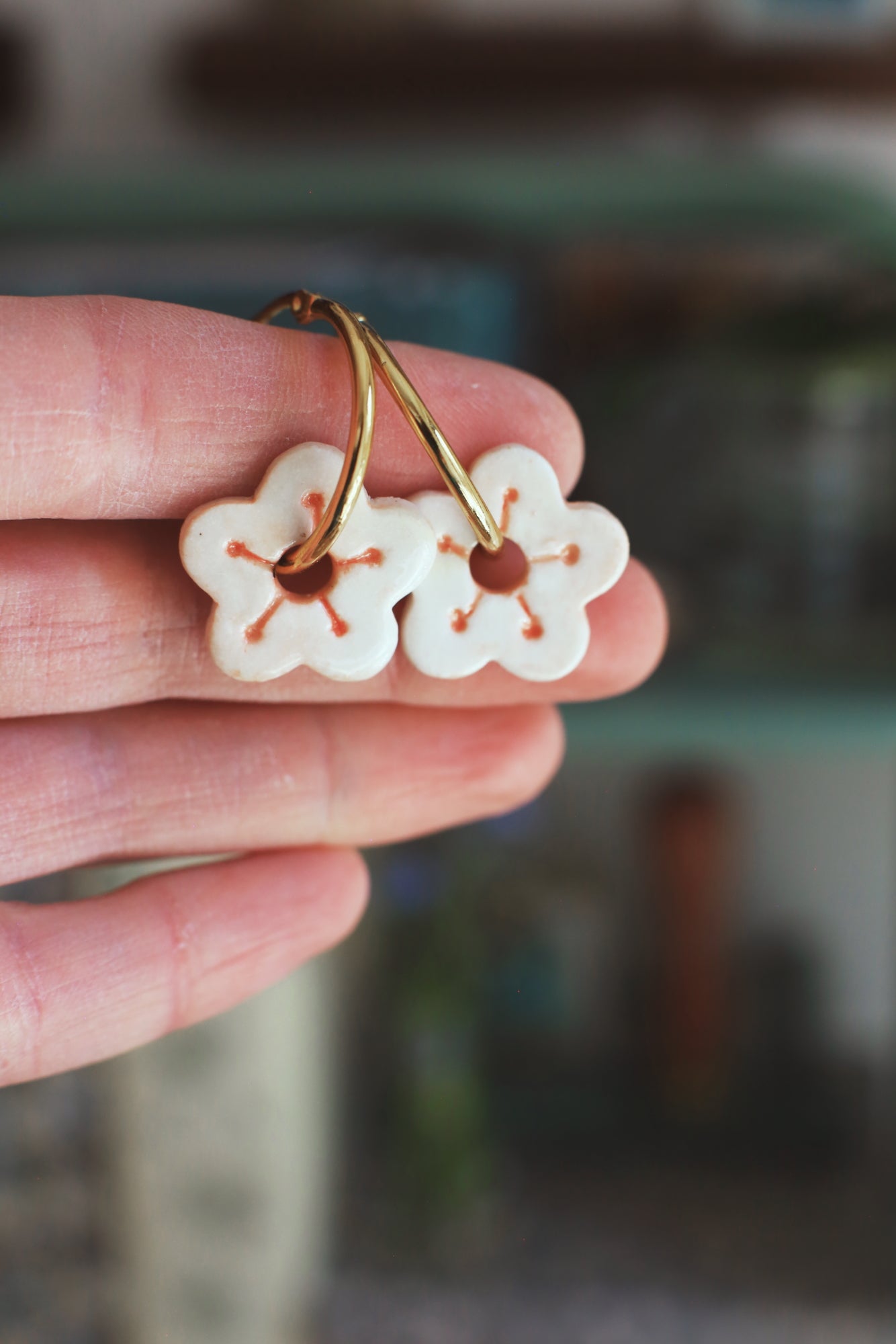 Sakura / Porcelain Earrings