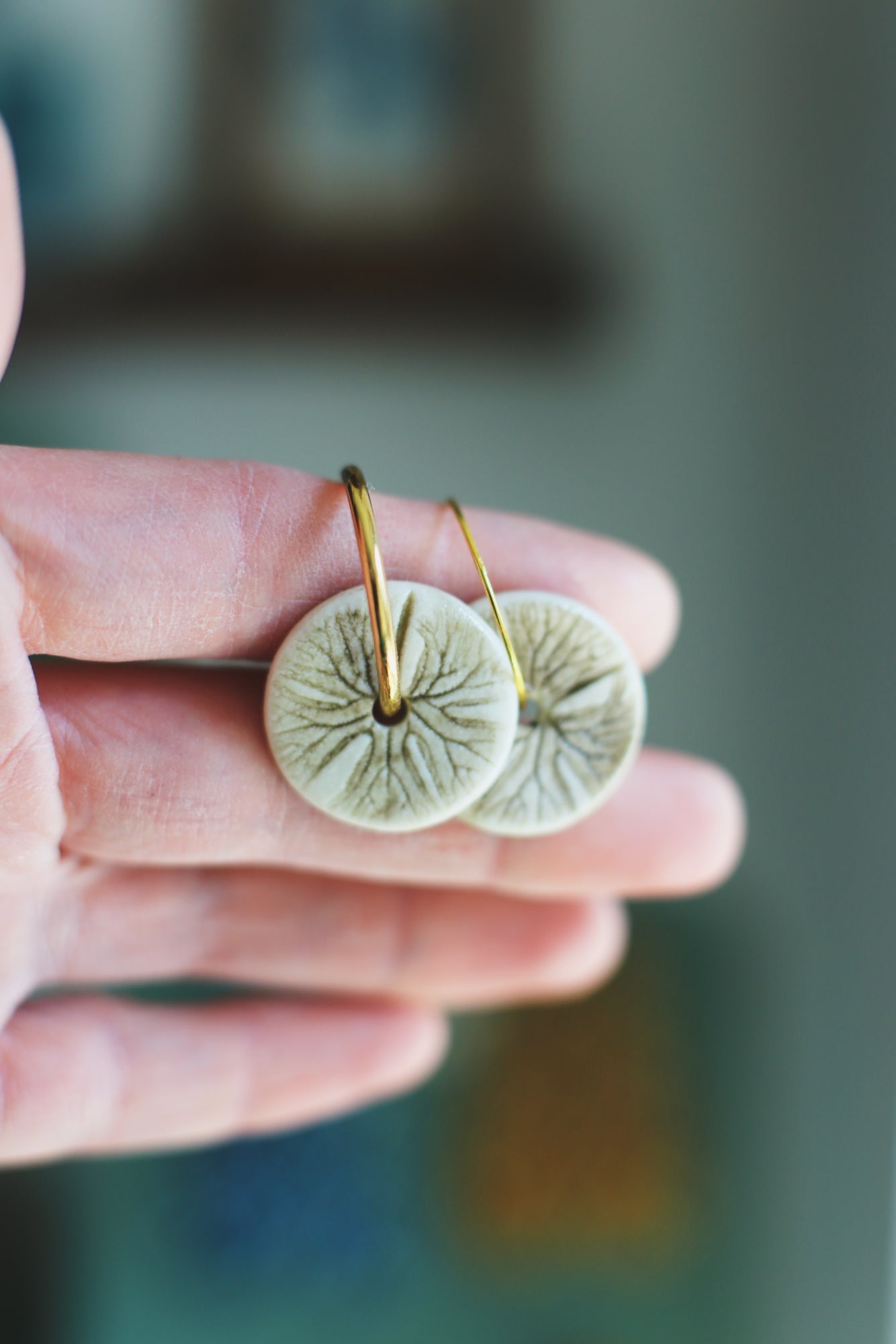 Ranunculus Hoops / Transformer Porcelain Earrings