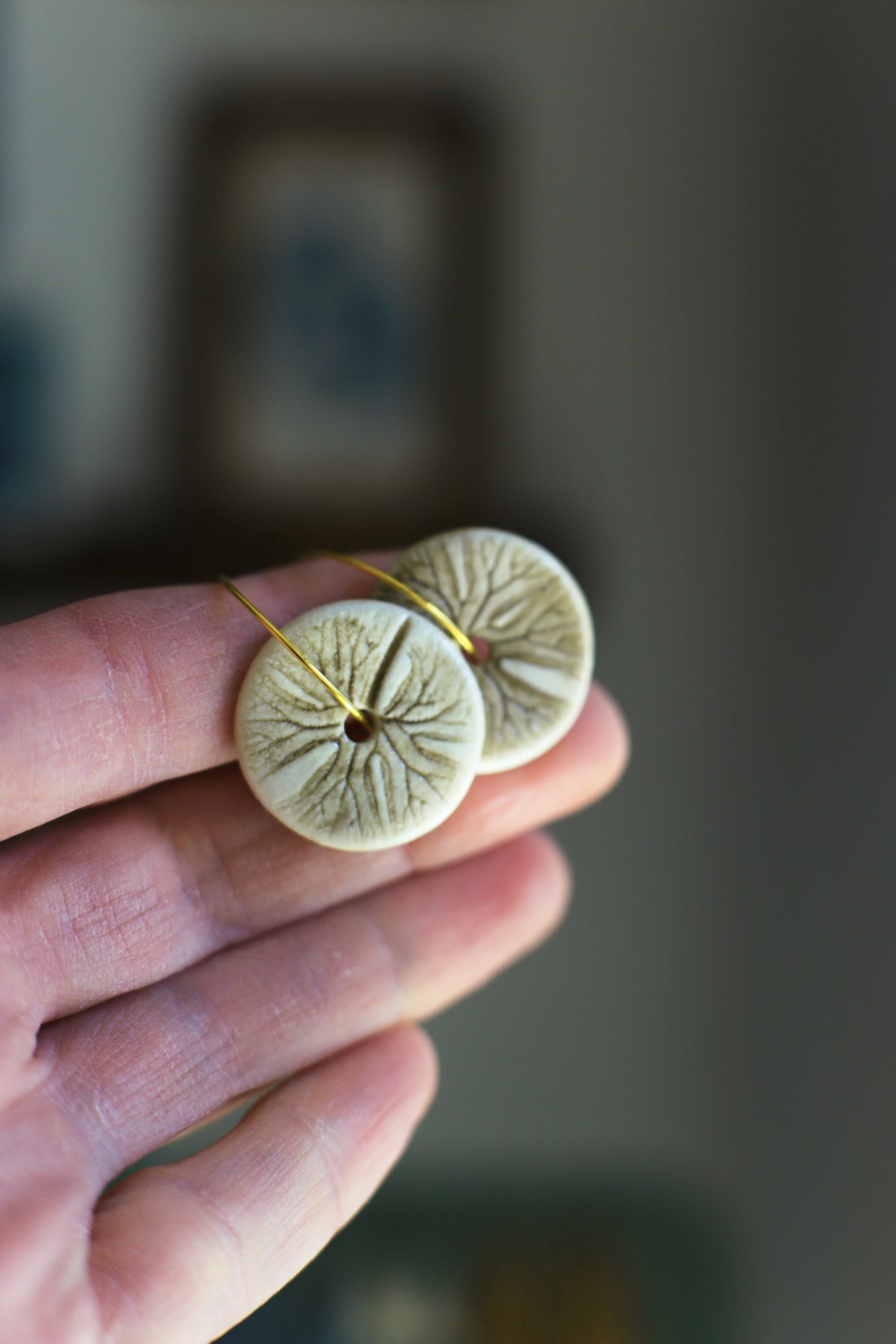 Ranunculus Hoops / Transformer Porcelain Earrings